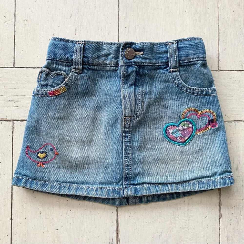 Old Navy boho denim skirt and top